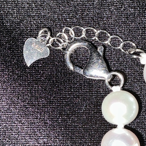 60” Heavy Sterling Silver Italian Paperclip & Freshwater Pearl Choker Necklace - Picture 6 of 8